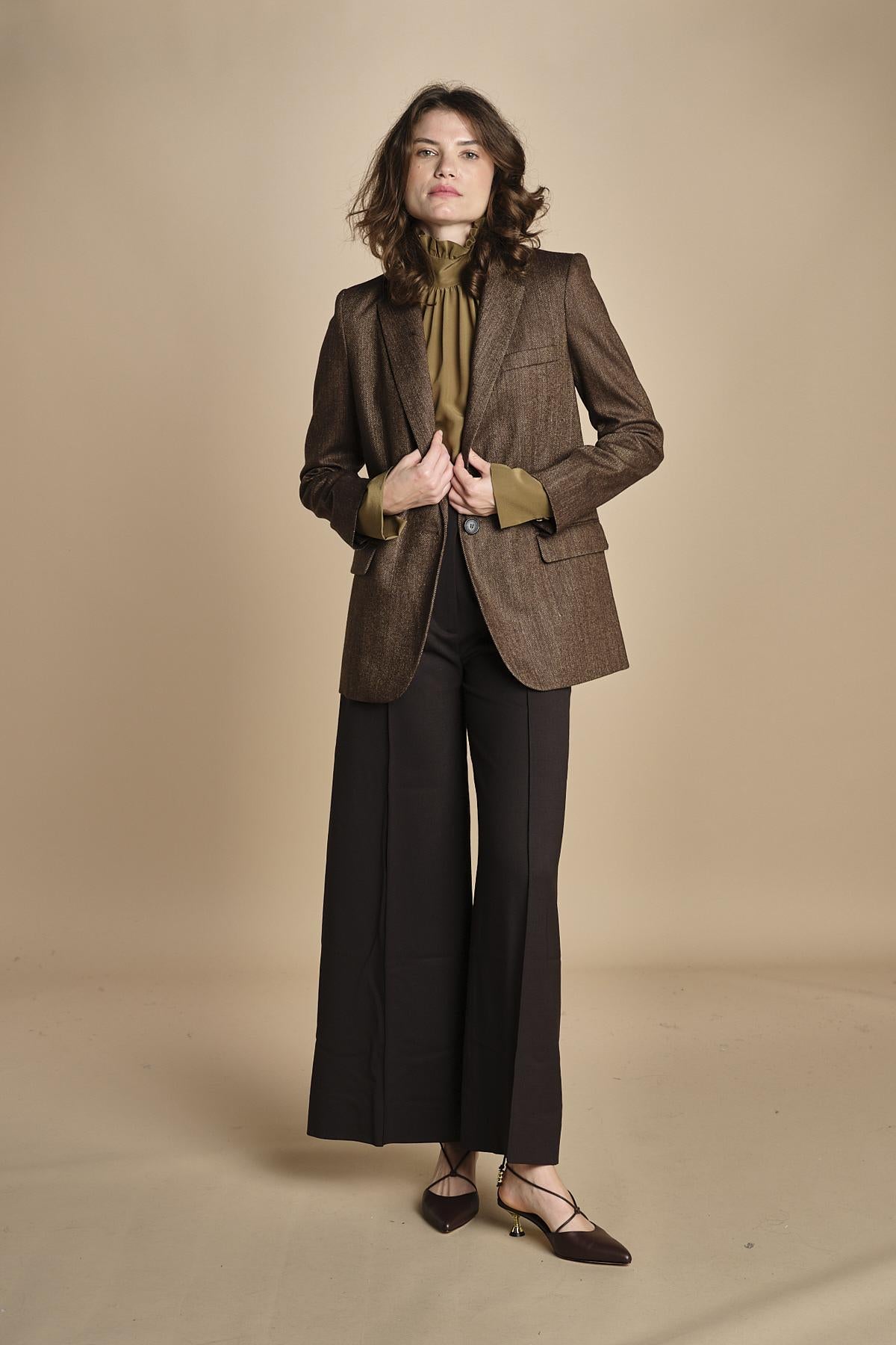 pantalone over con nervature in gabardine ORIANA 540339 11 quelledue 