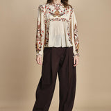 camicia con inserti in pizzo BERRY GARDEN 339854 CREAM farm rio 
