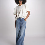 t-shirt in lino ricamata BACINO 2615941082600 001 ECRU weekend maxmara 