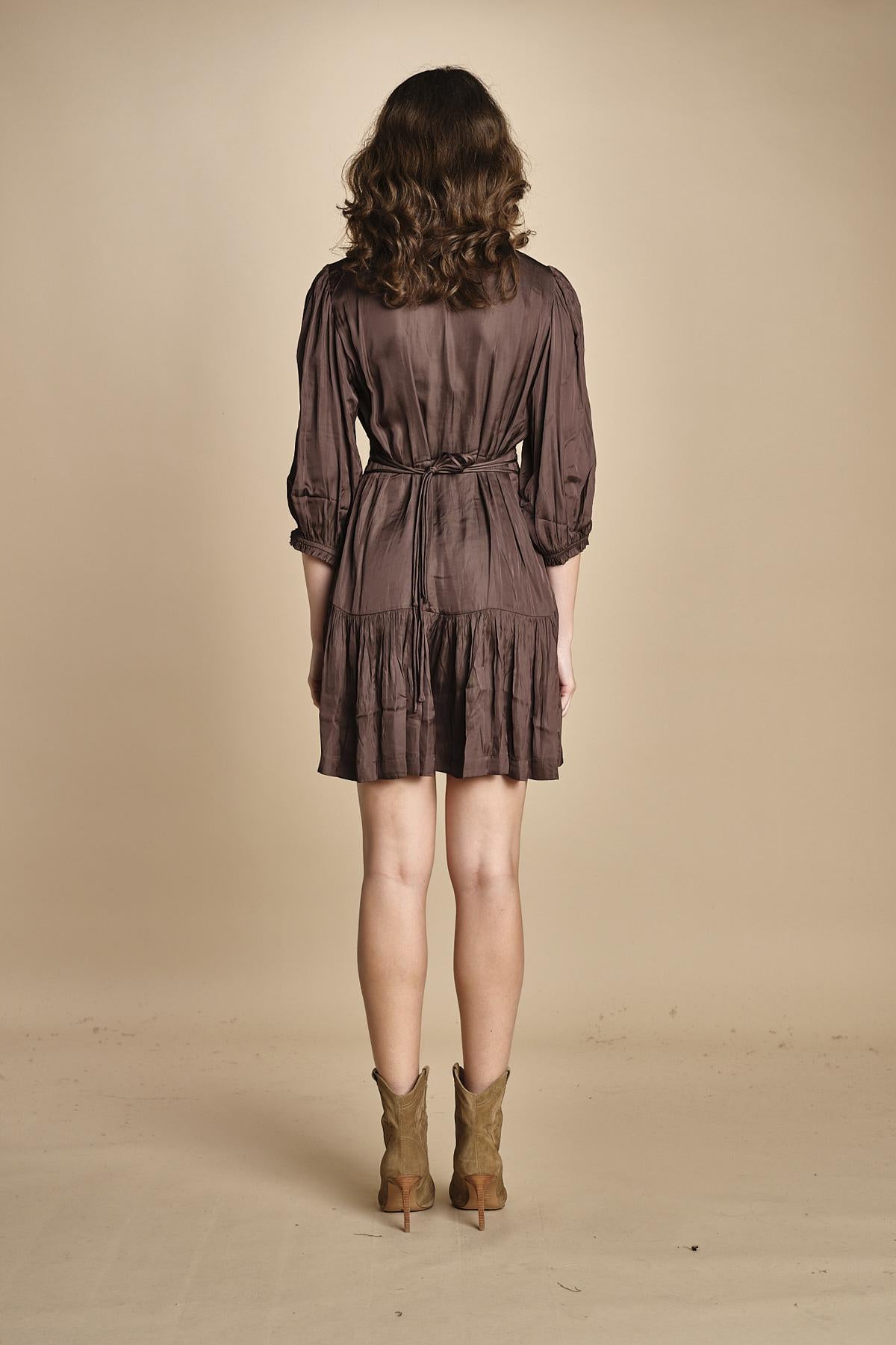 miniabito con rouches CYRILIA CHOCOLATE ba&sh 