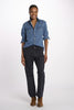Denim LINDY combo stretto cropped