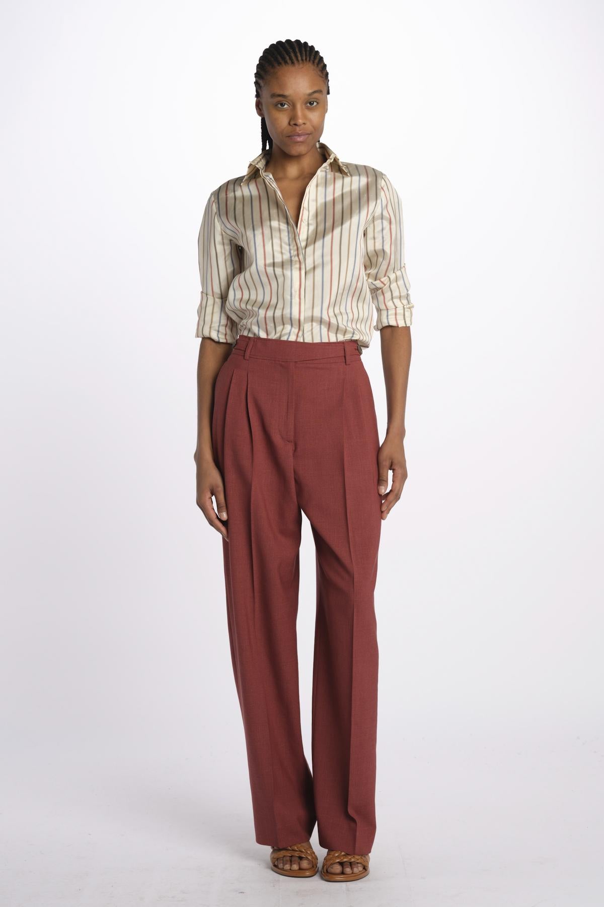 Pantalone MORENA pinces lana seta MORENA687786 48 quelledue 