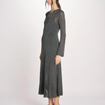 abito lungo con  manica lunga in maglia EZILDA 5EVC18-V08607 VERT BOUTEILLE vanessa bruno 