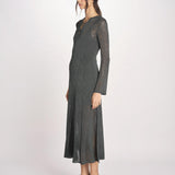 abito lungo con  manica lunga in maglia EZILDA 5EVC18-V08607 VERT BOUTEILLE vanessa bruno 