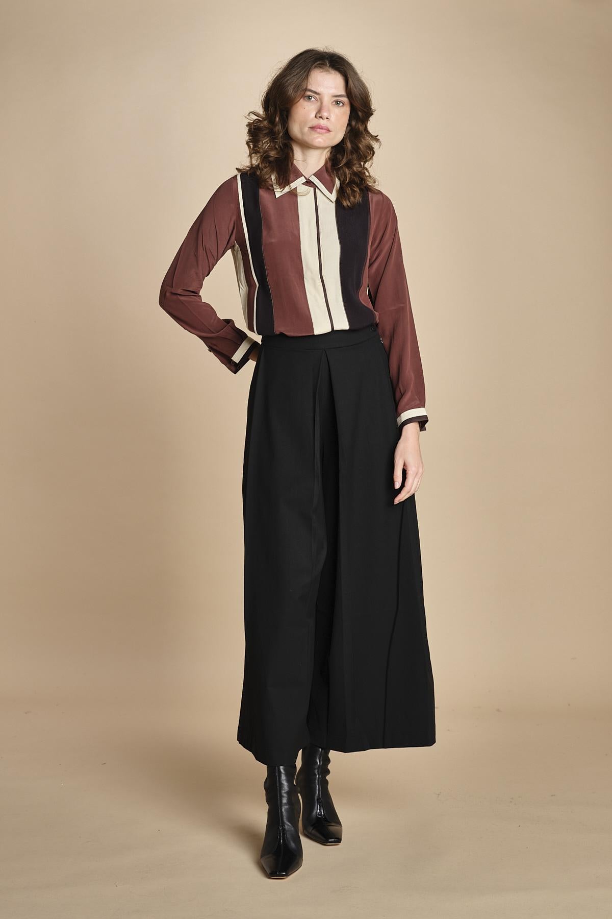 pantalone con sfondo piega BL_1779P BLACK bodice 