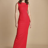 maxidress con scollo a barca e schiena nuda IMOGEN RED solace 