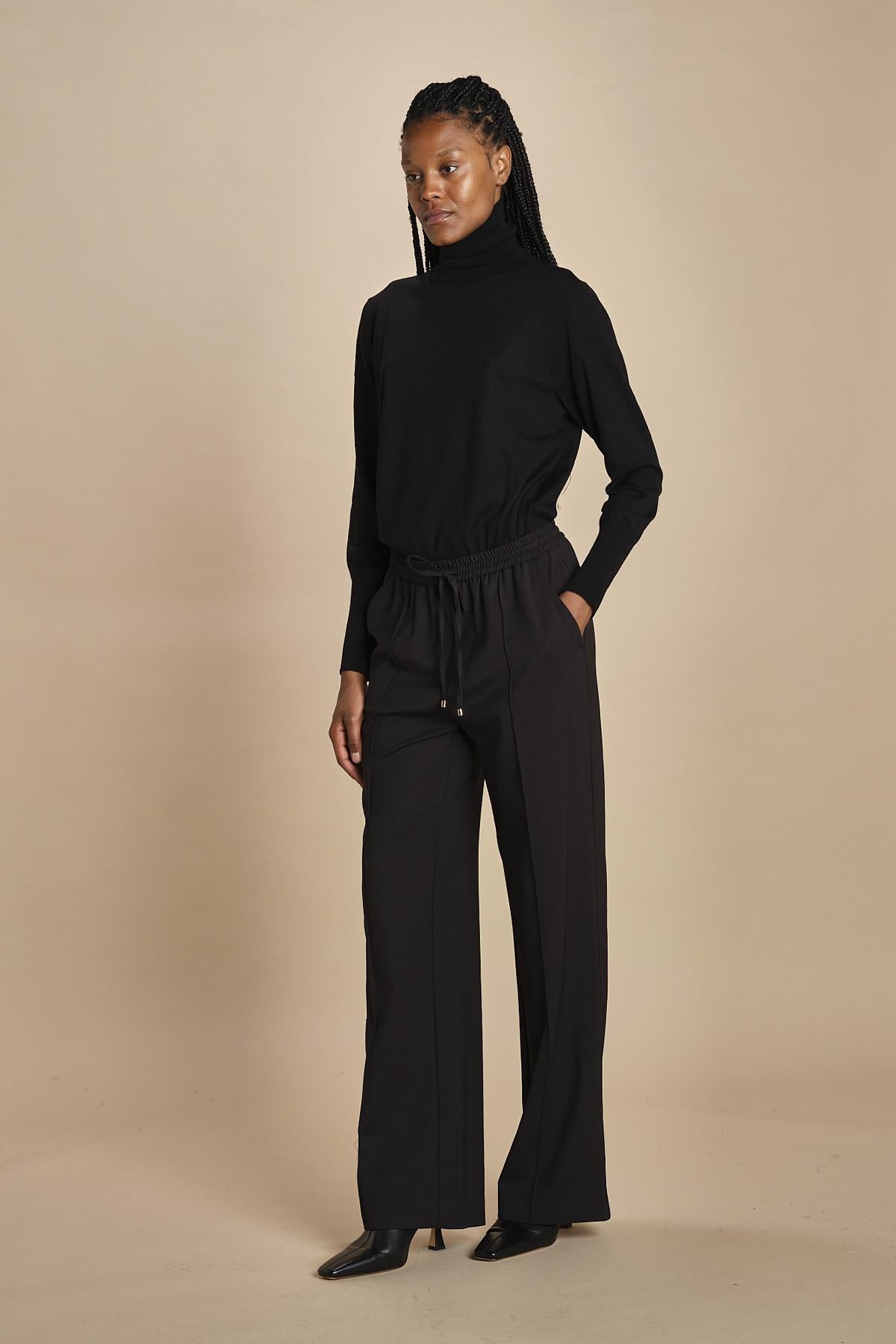 pantalone con coulisse tela lana CLIFF 5EVA01-V04013 NOIR vanessa bruno 