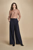 pantalone con pinces tela lana