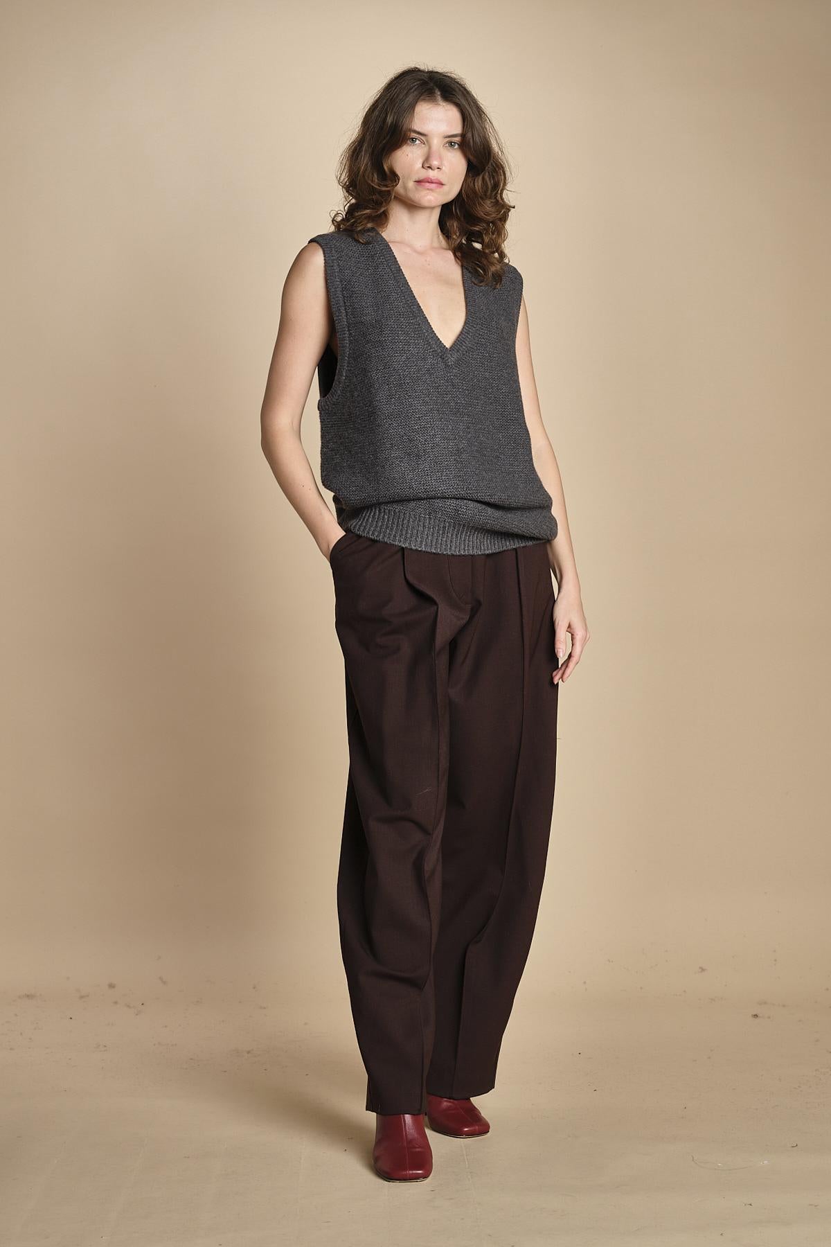 gilet over links MIL55 25024 GRIGIO SCURO milaura 