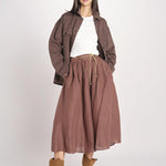gonna in lino con coulisse MARTINA SOFTLINEN BROWN true avenue 