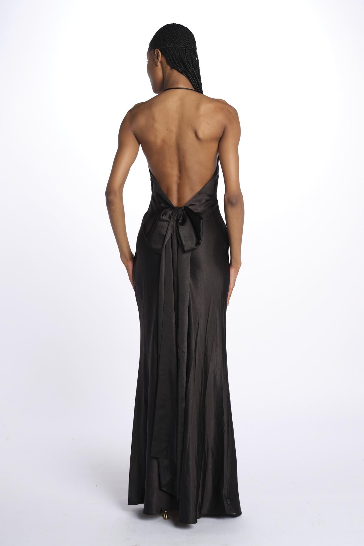 Abito HONOR spallina con fiocco GO29 BLACK misha 