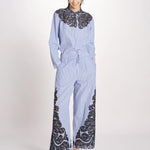 pantalone a righe con ricamo 058 MULTI sea ny 
