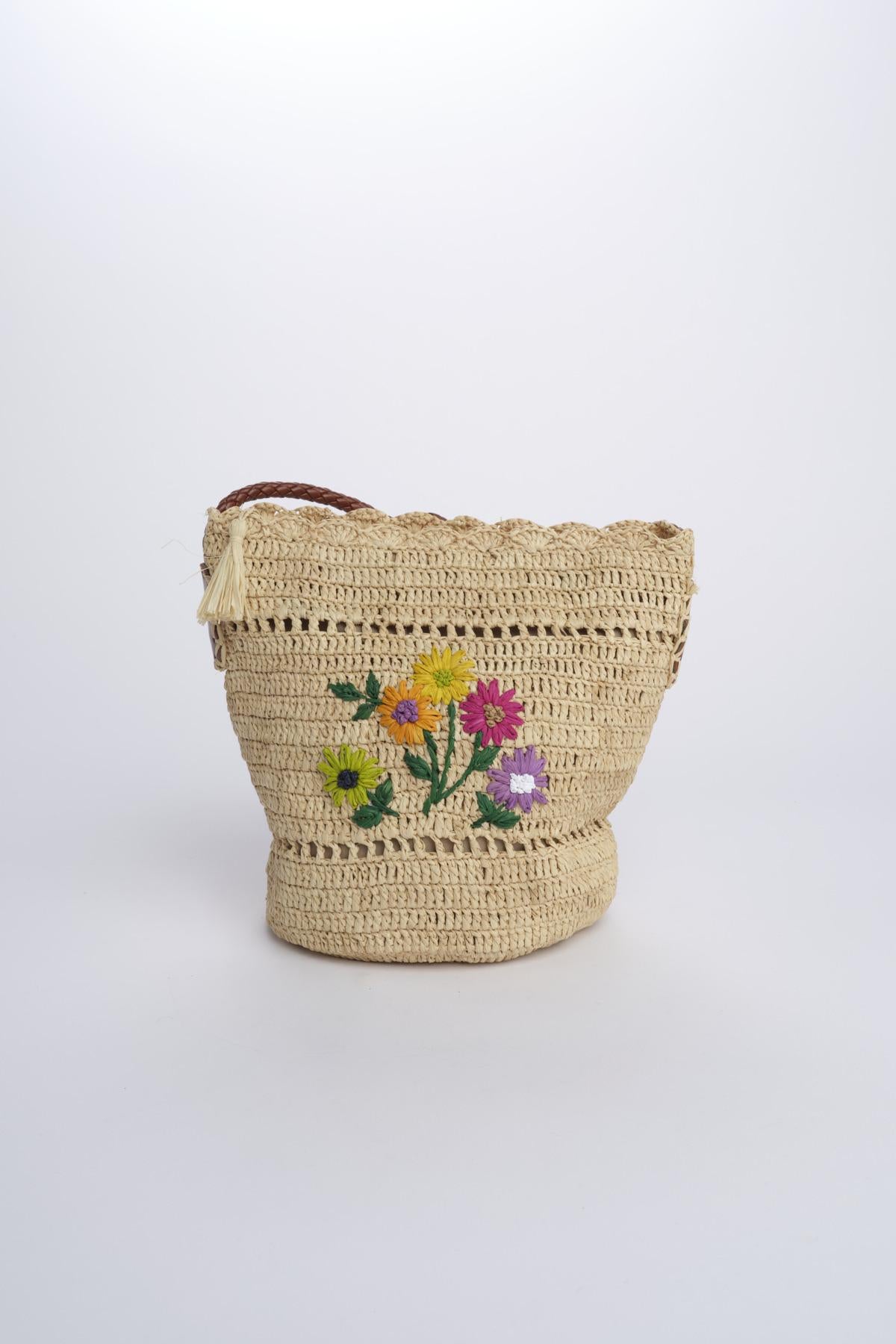 MAVO mini bag con fiori ricamati 01BG534 ECRU bagatelle france 