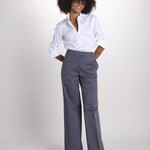 pantalone diritto in cotone MELODY L 684 54 70 SLATE quelledue 
