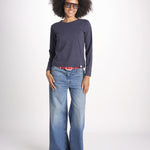 t-shirt girocollo manica lunga WSLS21 58 DEEP BLU merz b 