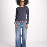 t-shirt girocollo manica lunga WSLS21 58 DEEP BLU merz b 