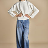 maglia girocollo over CLAUDIA GIROCOLLO PANNA_CAMMELLO tenne' 