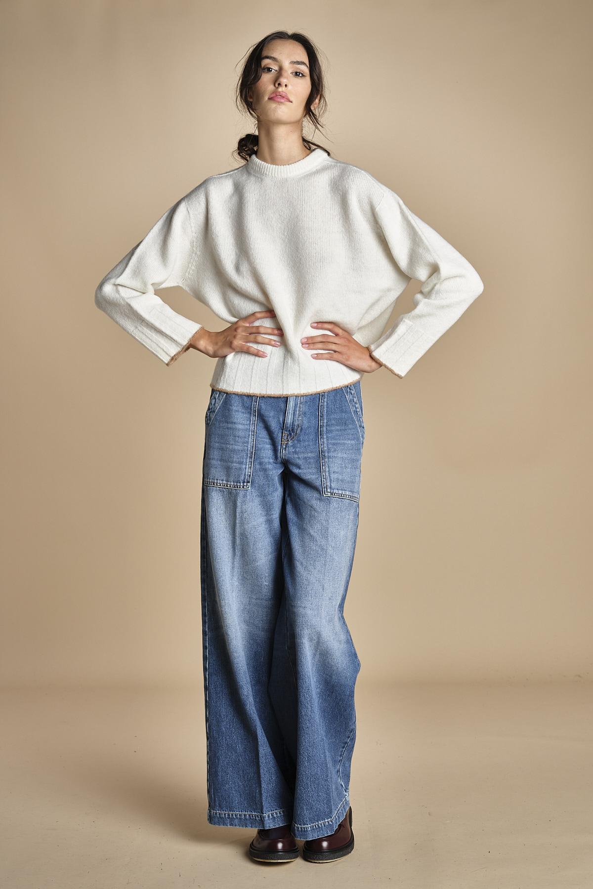 maglia girocollo over CLAUDIA GIROCOLLO PANNA_CAMMELLO tenne' 