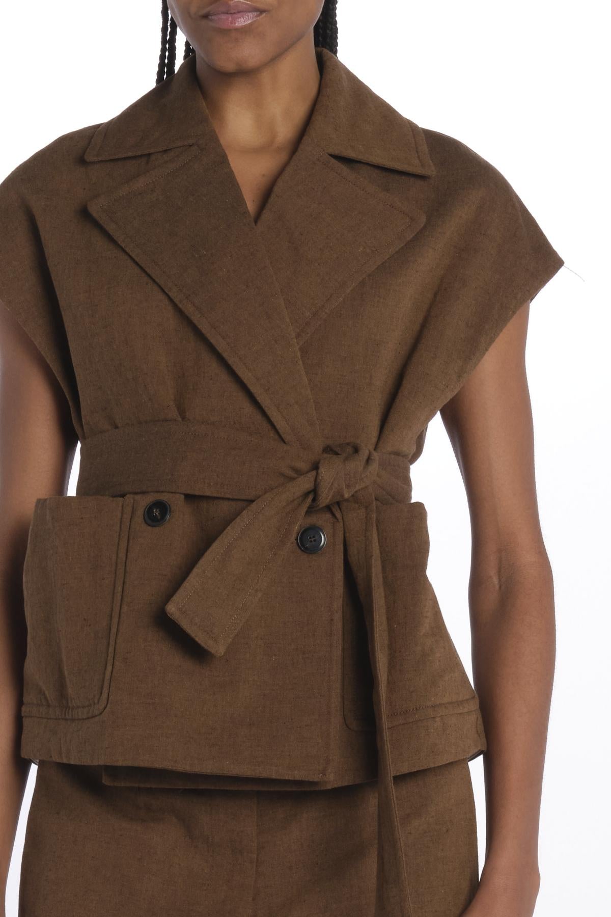 Gilet lino 4184 25784 690 pomandère 