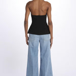 Top ALUSIA scollato double OND24TO031 BLACK misha 