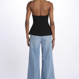Top ALUSIA scollato double OND24TO031 BLACK misha 