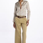 Pantalone MELODY D cropped cotone tinto capo MELODYD408801 12 quelledue 