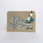 CORALLI PESCI pochette grande P0542 ROSSOMULTI benaras soleil 