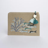 CORALLI PESCI pochette grande P0542 ROSSOMULTI benaras soleil 