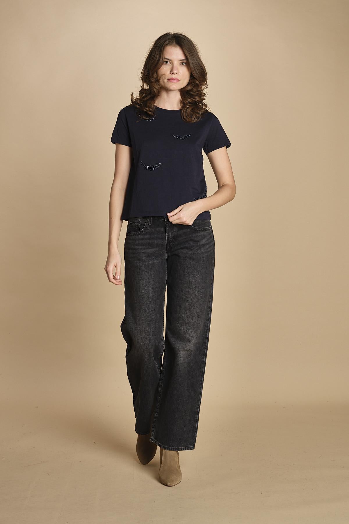 t-shirt con ali ricamate. JWTS02821 ENCRE 404 zadig & voltaire 