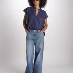 camicia in voille e pizzo con maniche corte GANU 6EVA53-V09890 ENCRE vanessa bruno 