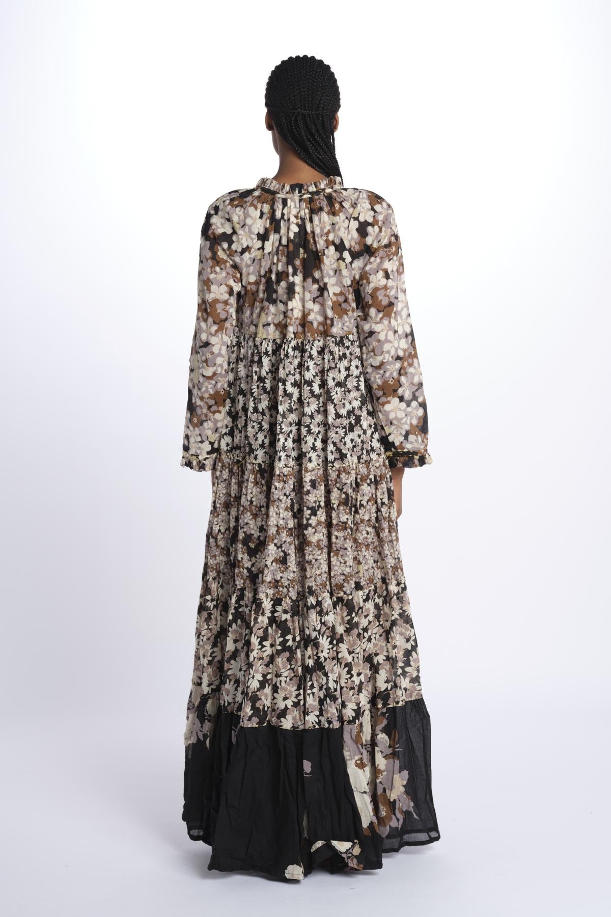 Abito lungo m/l fiori Maxi Hippydress MH BF1 MA1 yvonne s. 