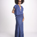 camicia con bottoni CLARENCELK DENIM laraethnics 