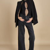 JOLIE BODYSUIT body senza maniche con striscia di tulle centrale JOLIE BLACK undress code 