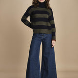 dolcevita over a righe D324Imc BLU_OLIVA milaura 