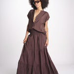 camicia con bottoni CLARENCELK CHOCOLAT laraethnics 