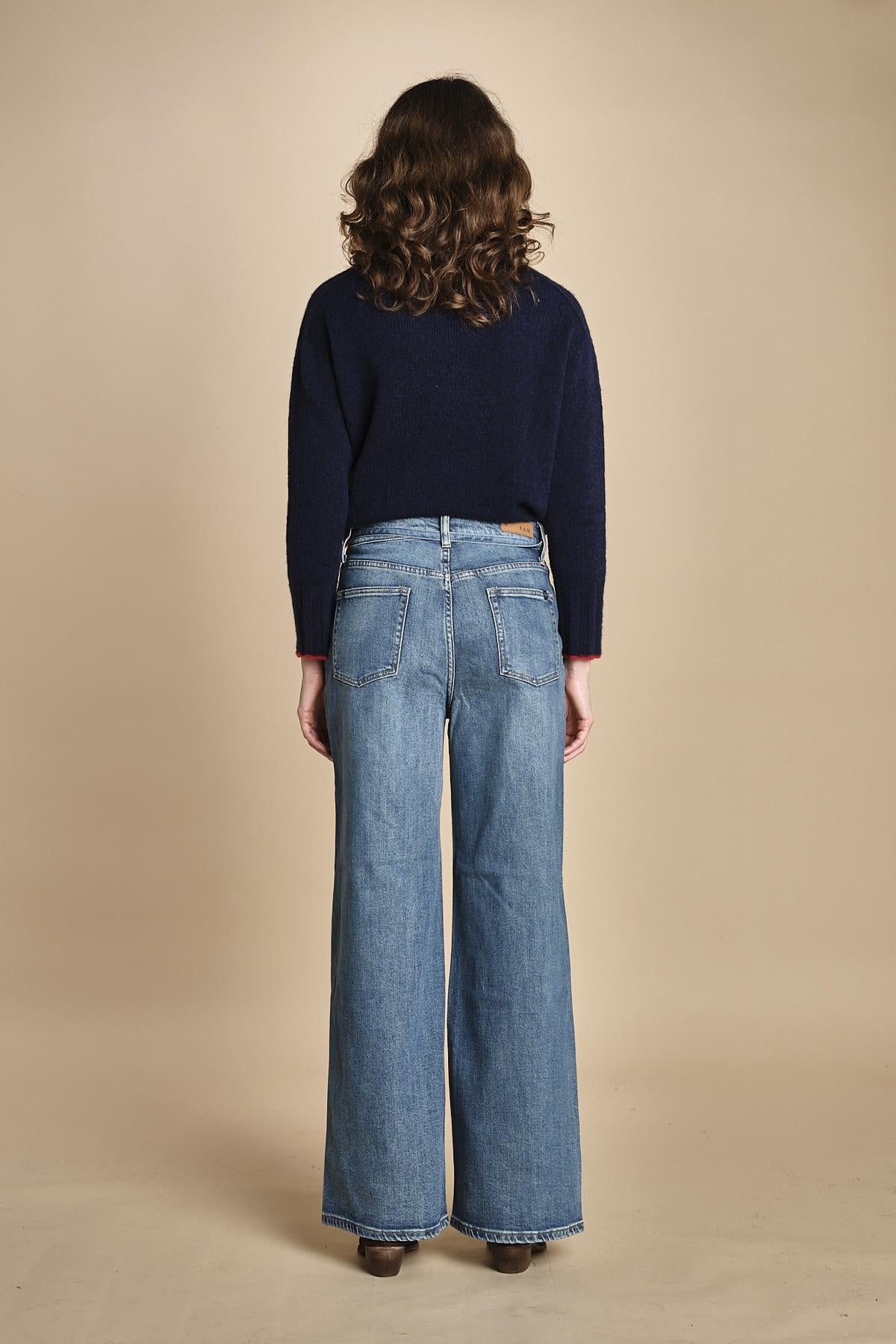 denim con cintura FLORA STONE fam 