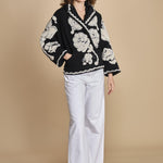 giacca jaquard a fiori FLORAL ARABESQUE 340230 CREAM farm rio 
