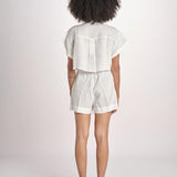 camicia cropped BE24867 WHITE MULTI benaras soleil 