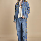 denim con borchie 3DETAIL STUDS PANT 40607 L0034 farm rio 