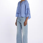 Camicia con ricami ASHU TOP MILKBLUE scarlett poppies 