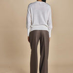 girocollo over in lana merino MIL LAU5BIS E14031 BIANCO milaura 