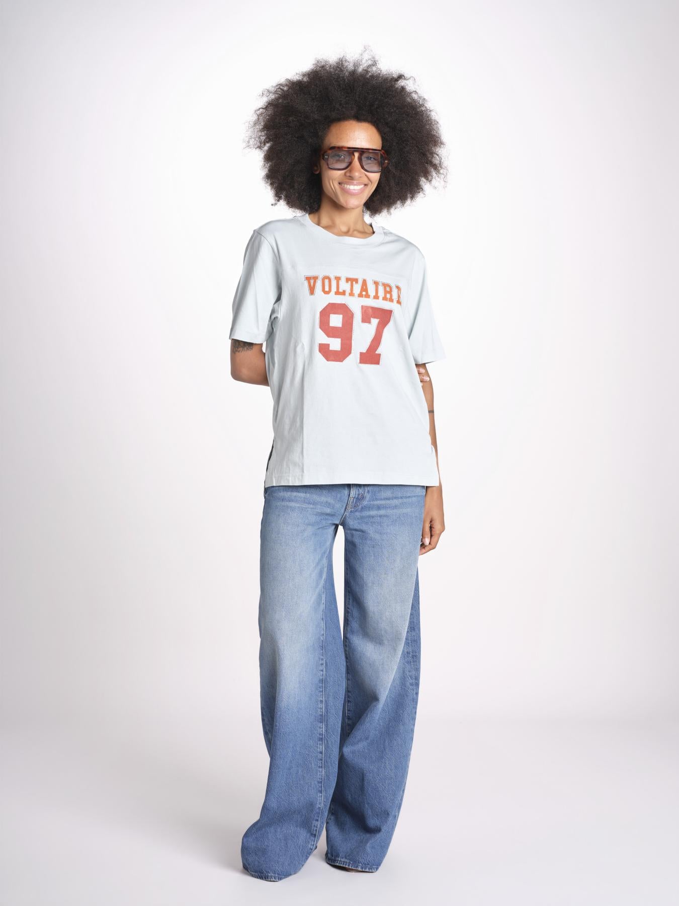 t-shirt 97 over JWTS02865 BABY BLUE zadig & voltaire 