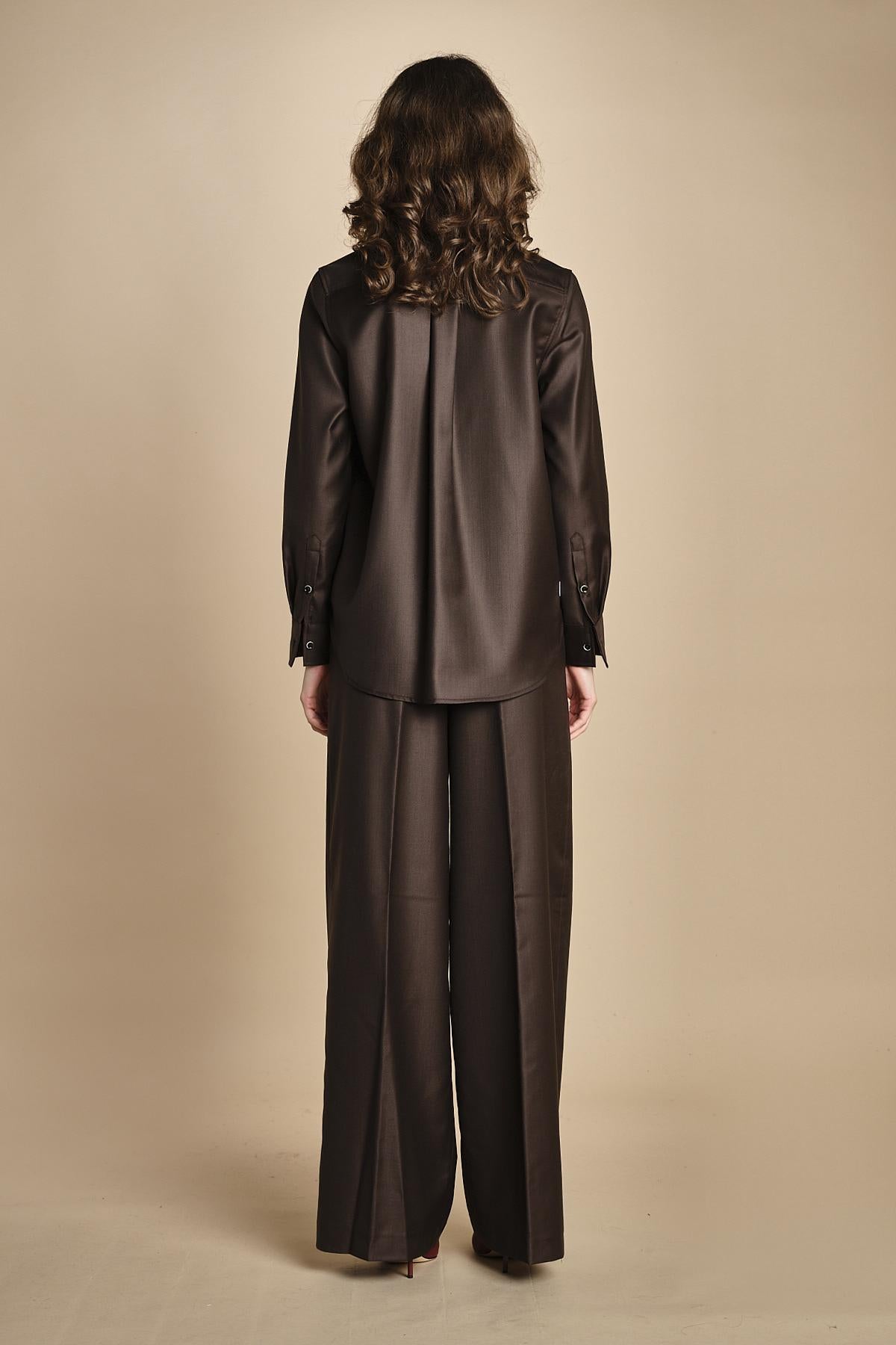 camicia collo lana e seta. ALASKA ALK03 MORO nine in the morning 