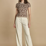 maglia manica corta  maculata 32019-355 BEIGE.MORO federica tosi 