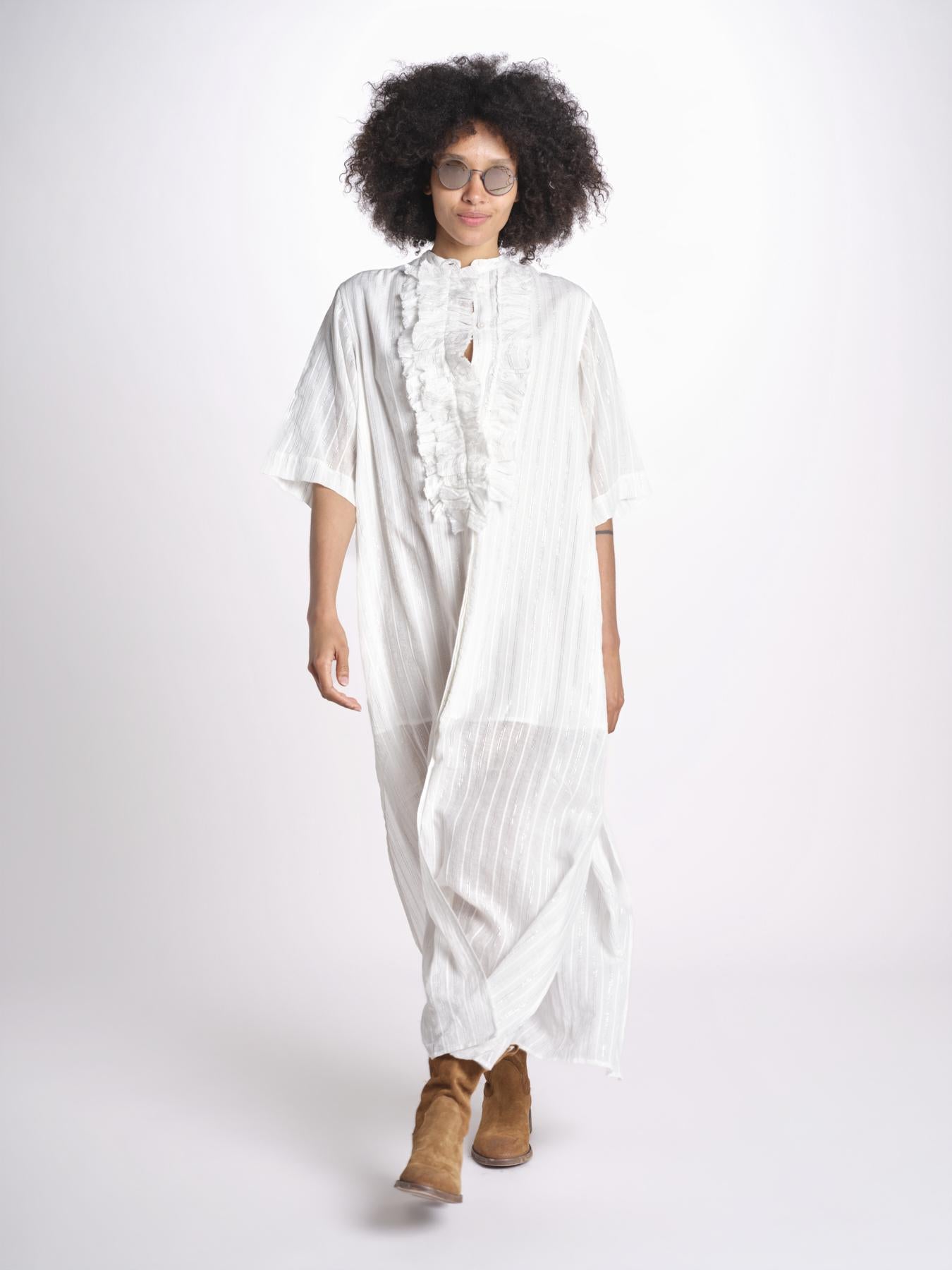 chemisiere gessato argento MAGRITA SHORTLONG ED073UMAGRIT-WHI WHITE laurence bras 