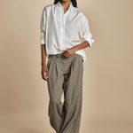 KATHERINE pantaloni piede de poule con pinces MJD217_A0CW16 BLK BRWN jejia 