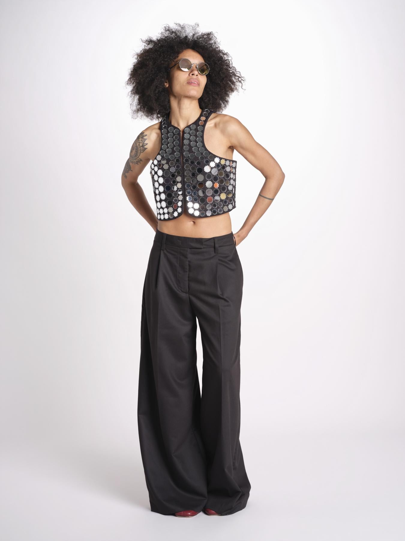 gilet con specchietti GITABIS CA034BGITABI-BLA BLACK laurence bras 