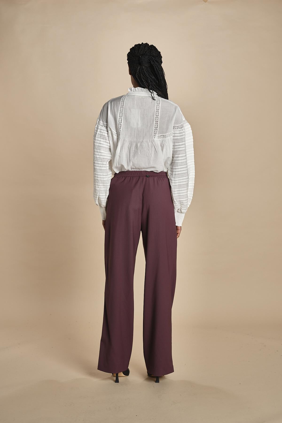 CLIFF pantalone con coulisse tela lana 5EVA01-V04013 BORDEAUX vanessa bruno 