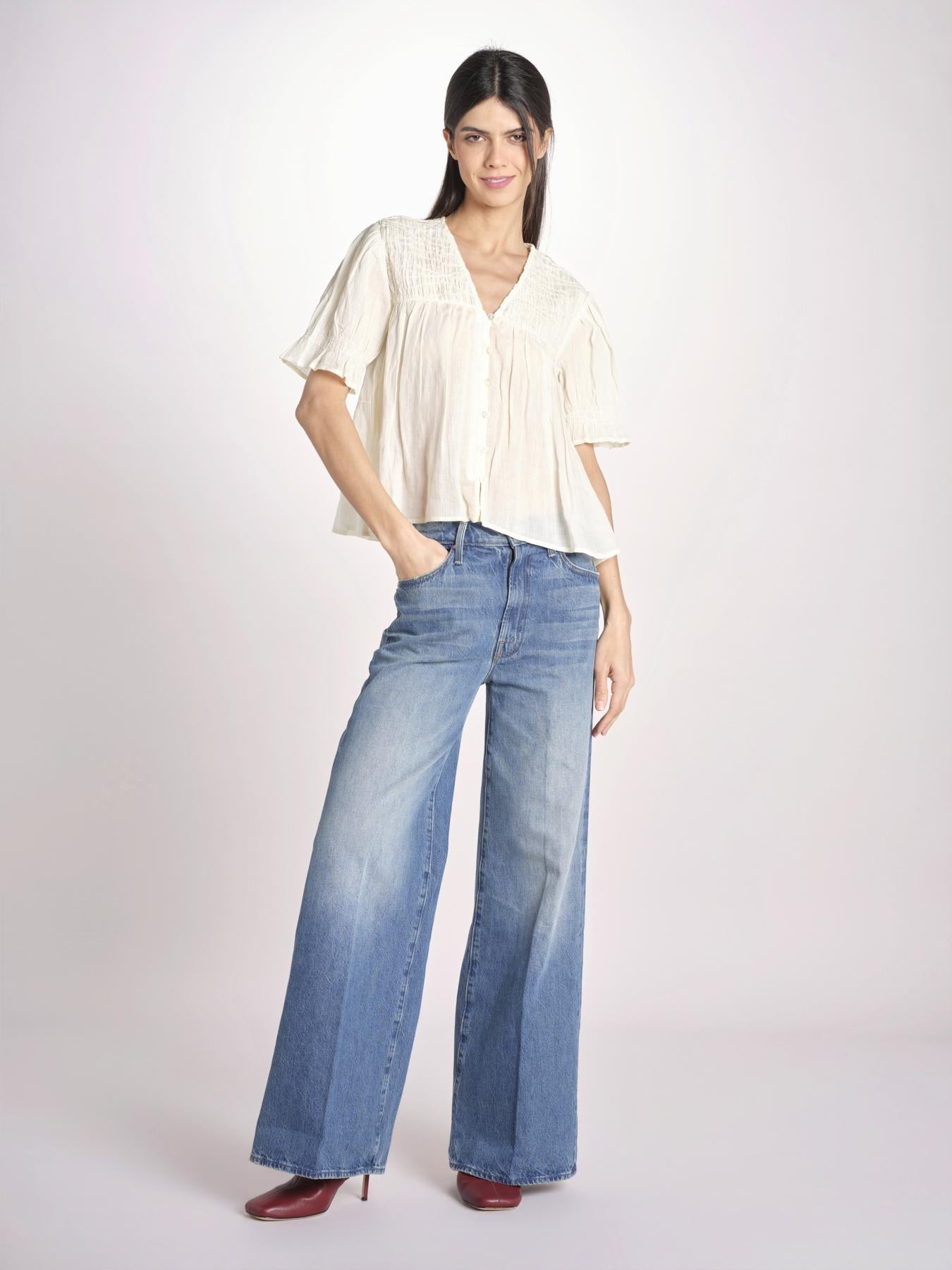 camicia m/c goffrata 038 CREAM sea ny 