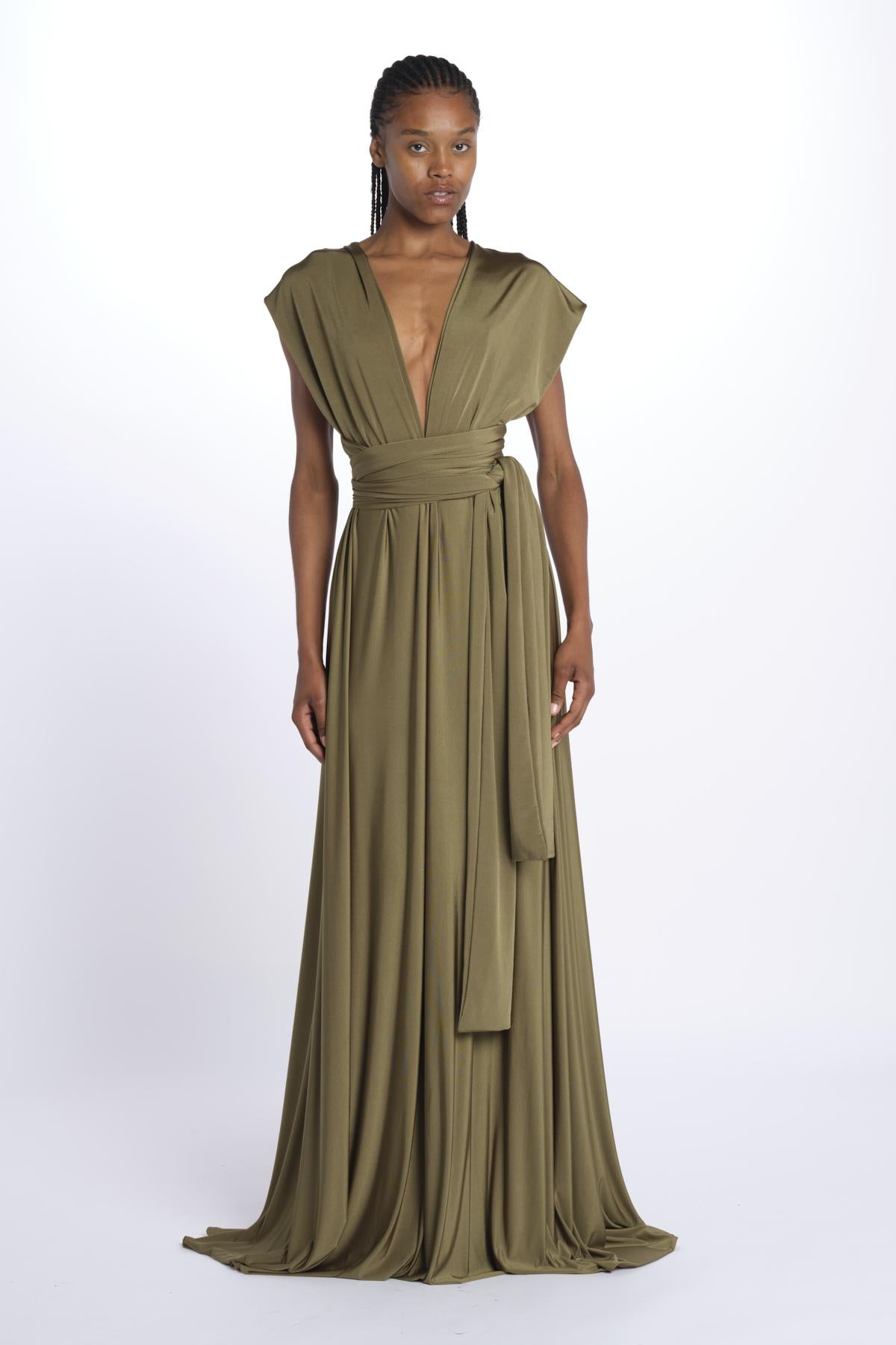 ALLUIM DRESS abito lungo ALLIUM OLIVE nash 